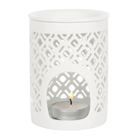 WAX BURNER - WHITE LATTICE