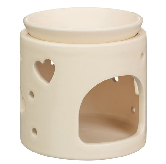 WAX BURNER- CREAM HEART