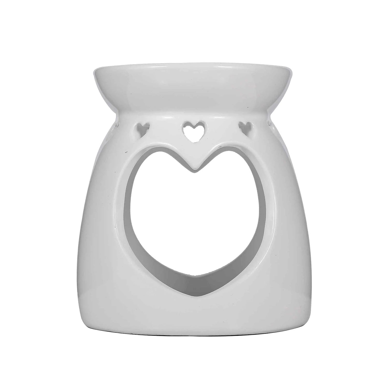 WAX BURNER - LARGE WHITE HEART